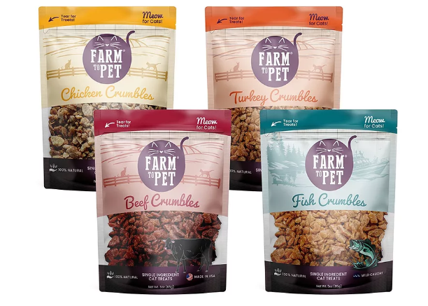 Farm to Pet расширяет линейку лакомств Crumbles для кошек