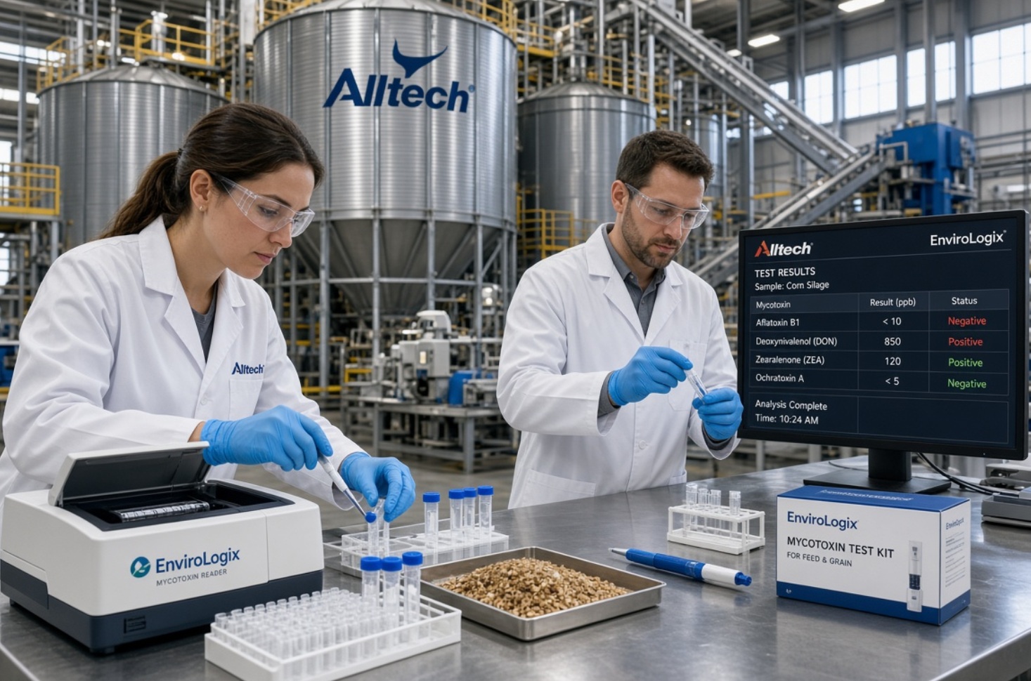 Alltech и EnviroLogix интегрировали системы контроля микотоксинов для комбикормовых заводов
